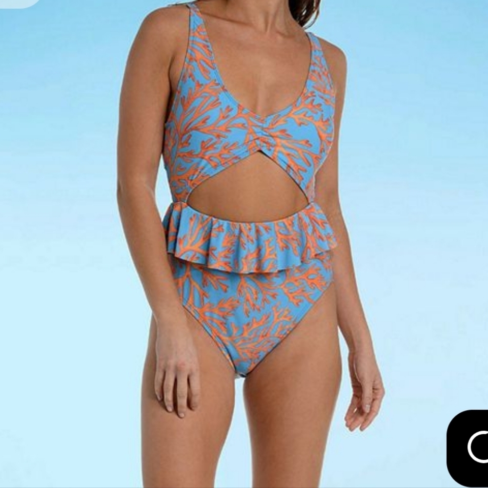 NWT Coral Print Monokini XL